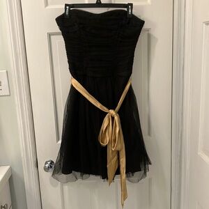 NICOLE MILLER Black Tulle Strapless Dress
